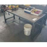 STEEL WORKBENCH, 6' X 30" X 32" HT, CONTENTS NOT INCLUDED