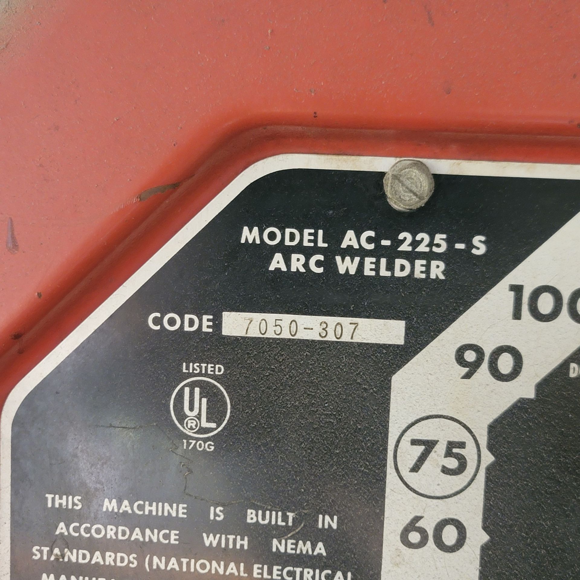 LINCOLN ELECTRIC 225 AMP LINCWELDER, MODEL AC-225-S ARC WELDER, CODE 7050-307 - Image 3 of 3