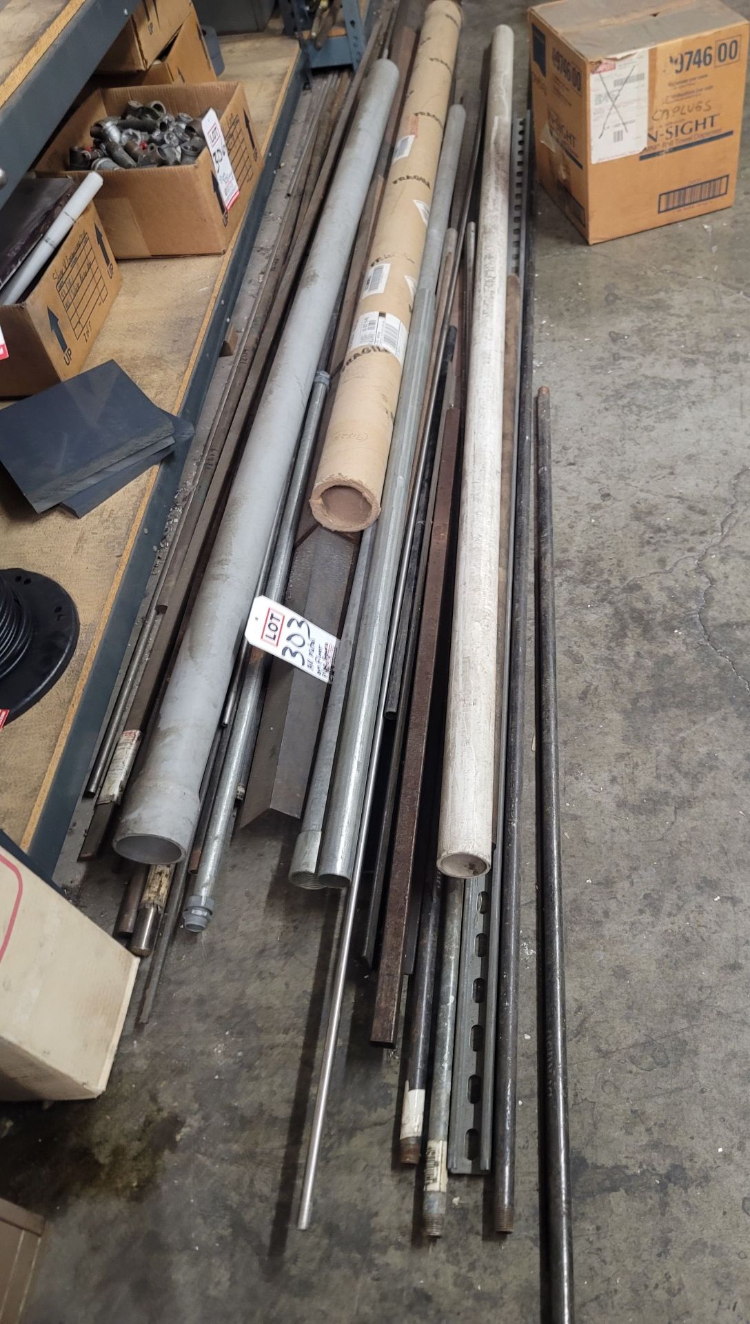 LOT - MISC. STEEL PIPE AND OTHER BAR STOCK AND ANGLE