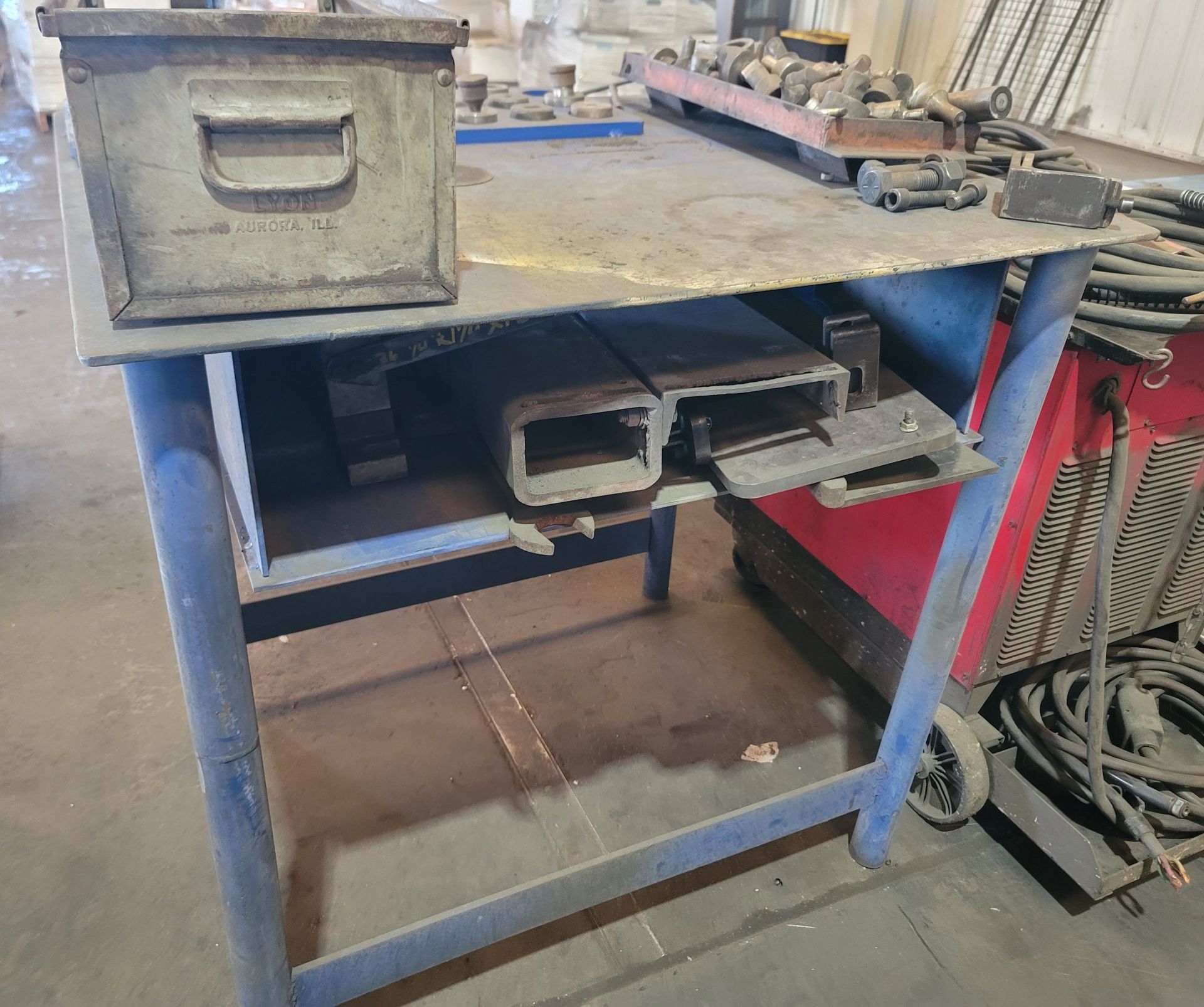 LOT - IRONWORKER PUNCHES AND DIES, W/ STEEL TABLE 42" X 36" X 41-1/2" HT, (MADE FOR USE W/ THE P70 - Image 3 of 3