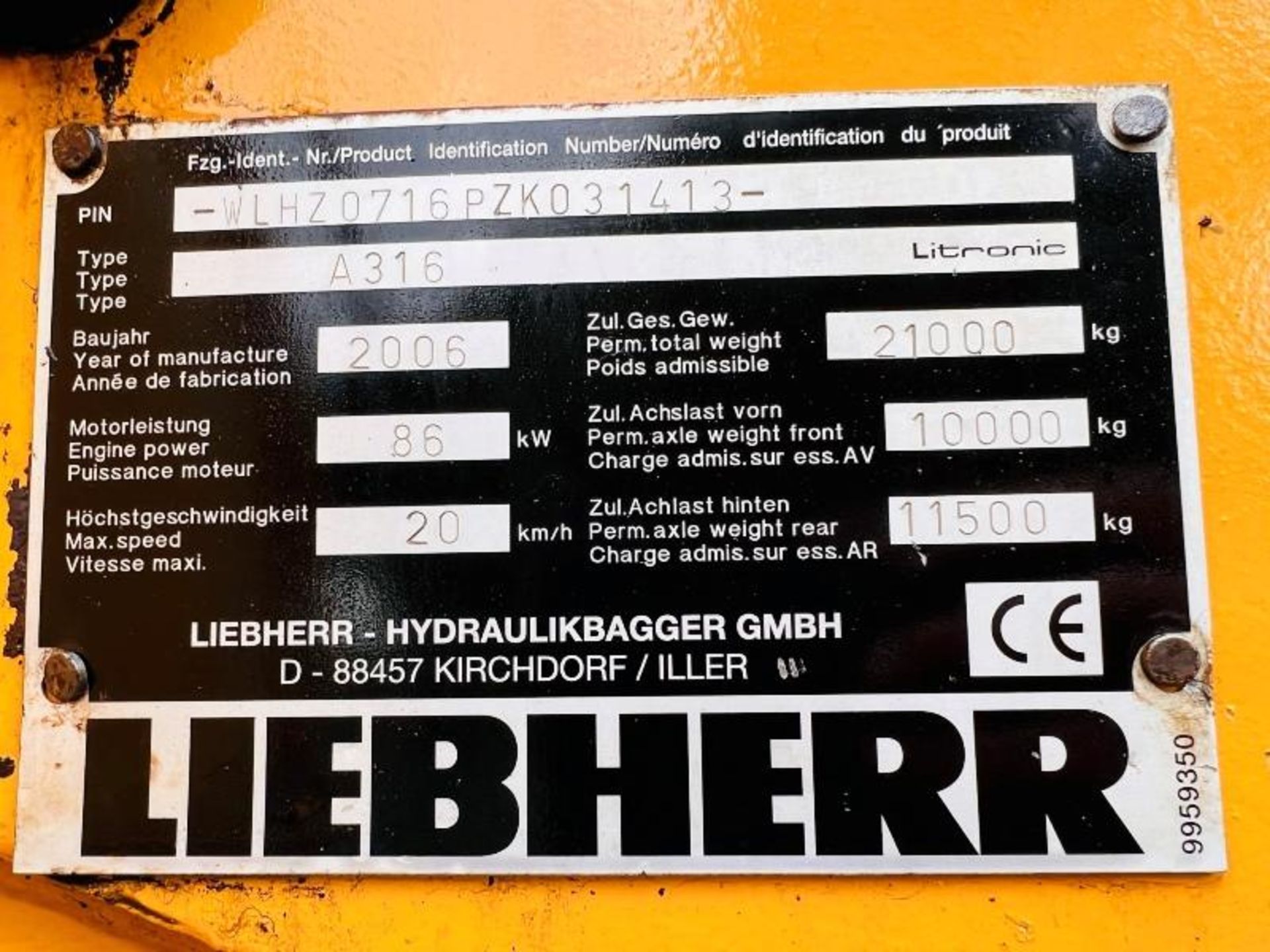 LIEBHERR A316 HIGH RISE CABIN SCRAP HANDLER C/W 4 X SUPPORT LEGS - Image 14 of 15