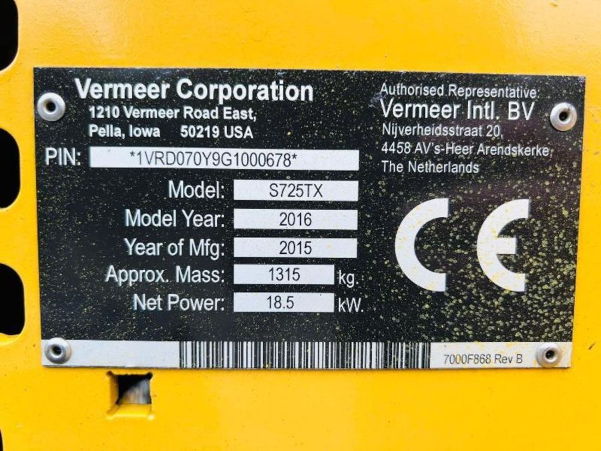 VERMEER S725TX MINI COMPACT TRACKED LOADER *YEAR 2 - Image 11 of 18