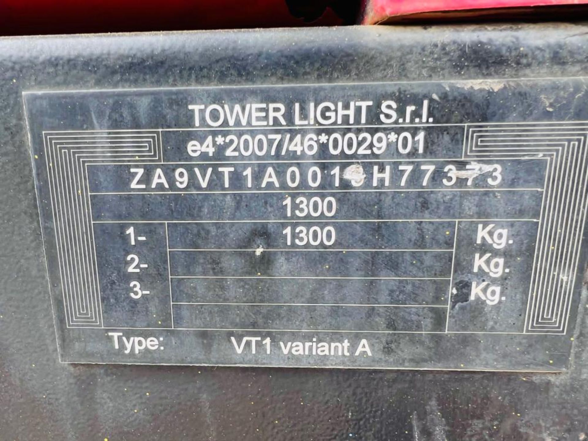 VT1 TOWABLE LIGHTING TOWER * YEAR 2013 * C/W LED LIGHTS - Image 4 of 10