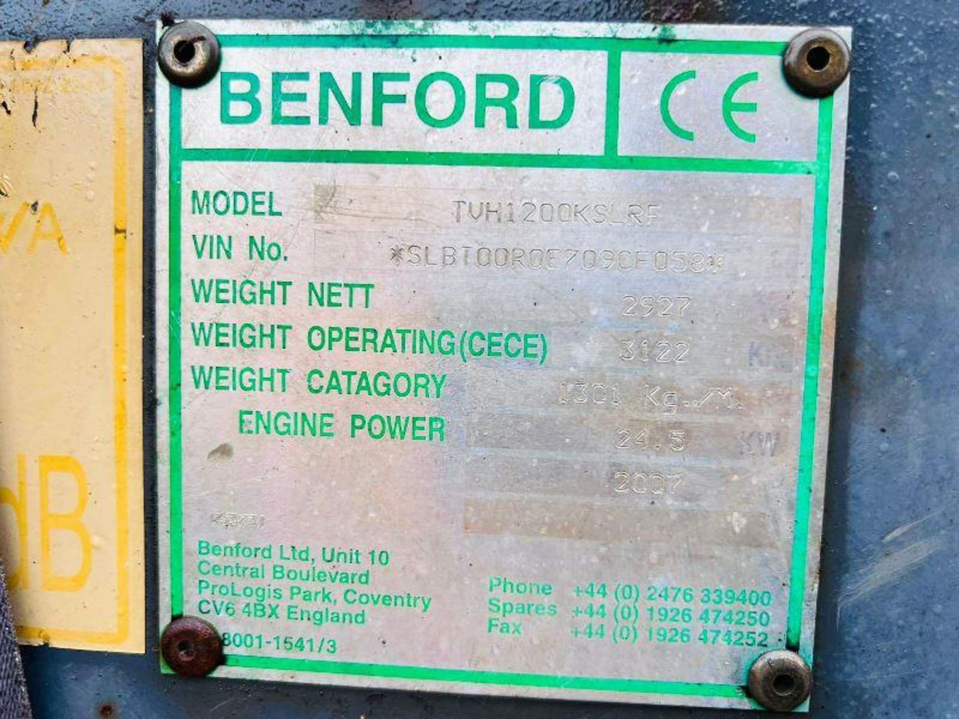 BENFORD TVH1200KSL DOUBLE DRUM ROLLER C/W KUBOTA ENGINE - Image 3 of 10