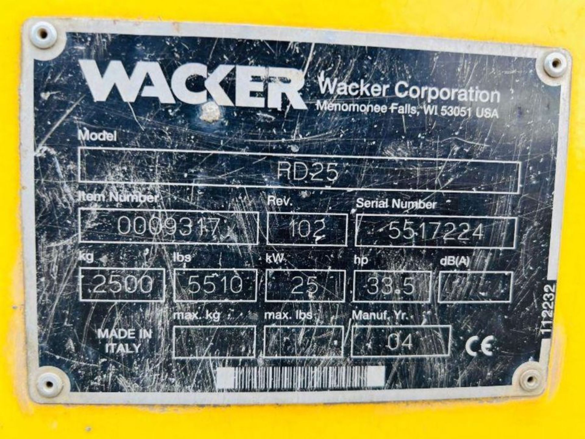 WACKER NEUSON RD25 DOUBLE DRUM ROLLER C/W ROLE BAR & HATZ ENGINE - Image 8 of 13