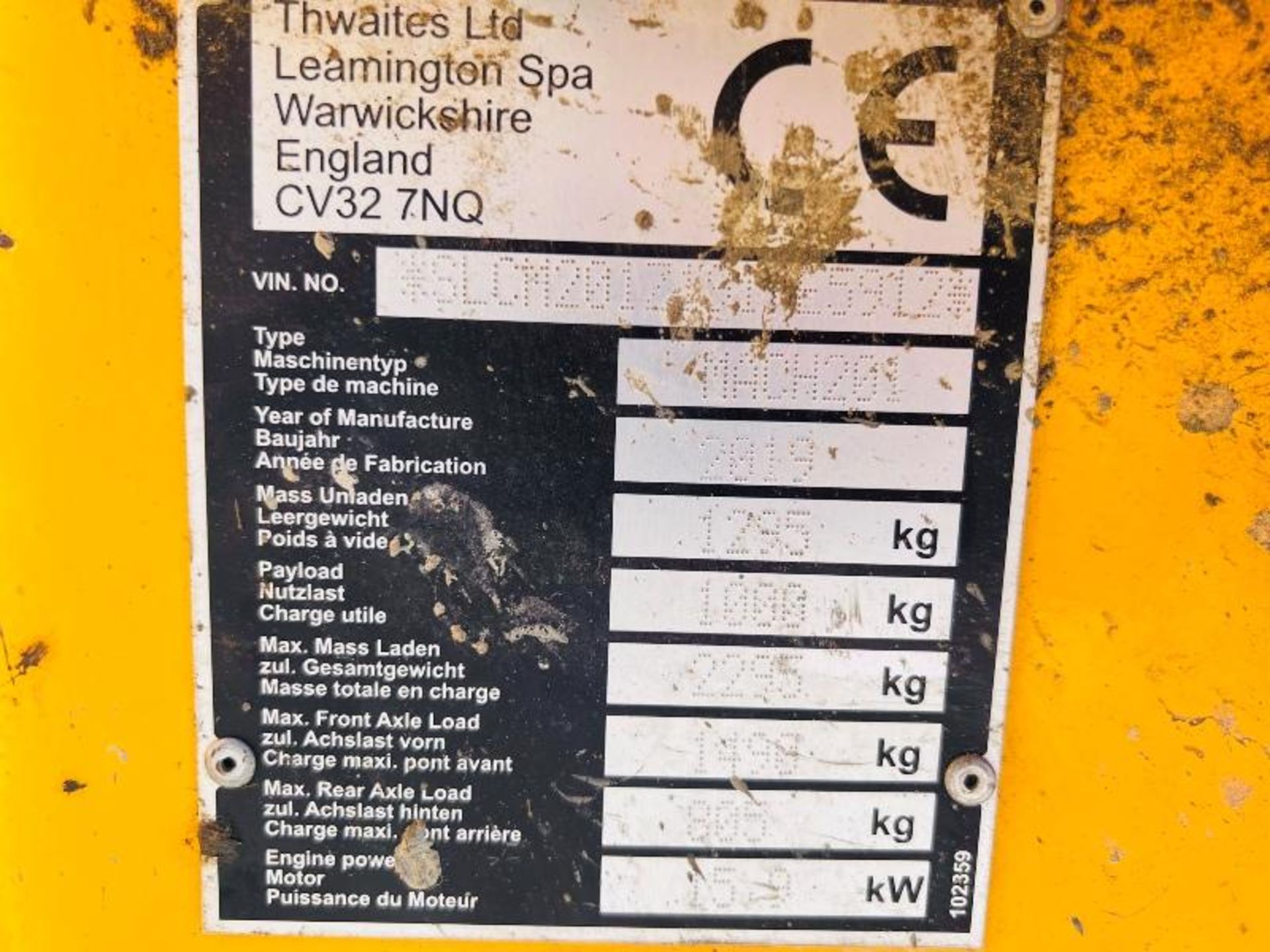 THWAITES 1 TON HIGH TIP DUMPER *YEAR 2020, ONLY 11 - Image 15 of 15