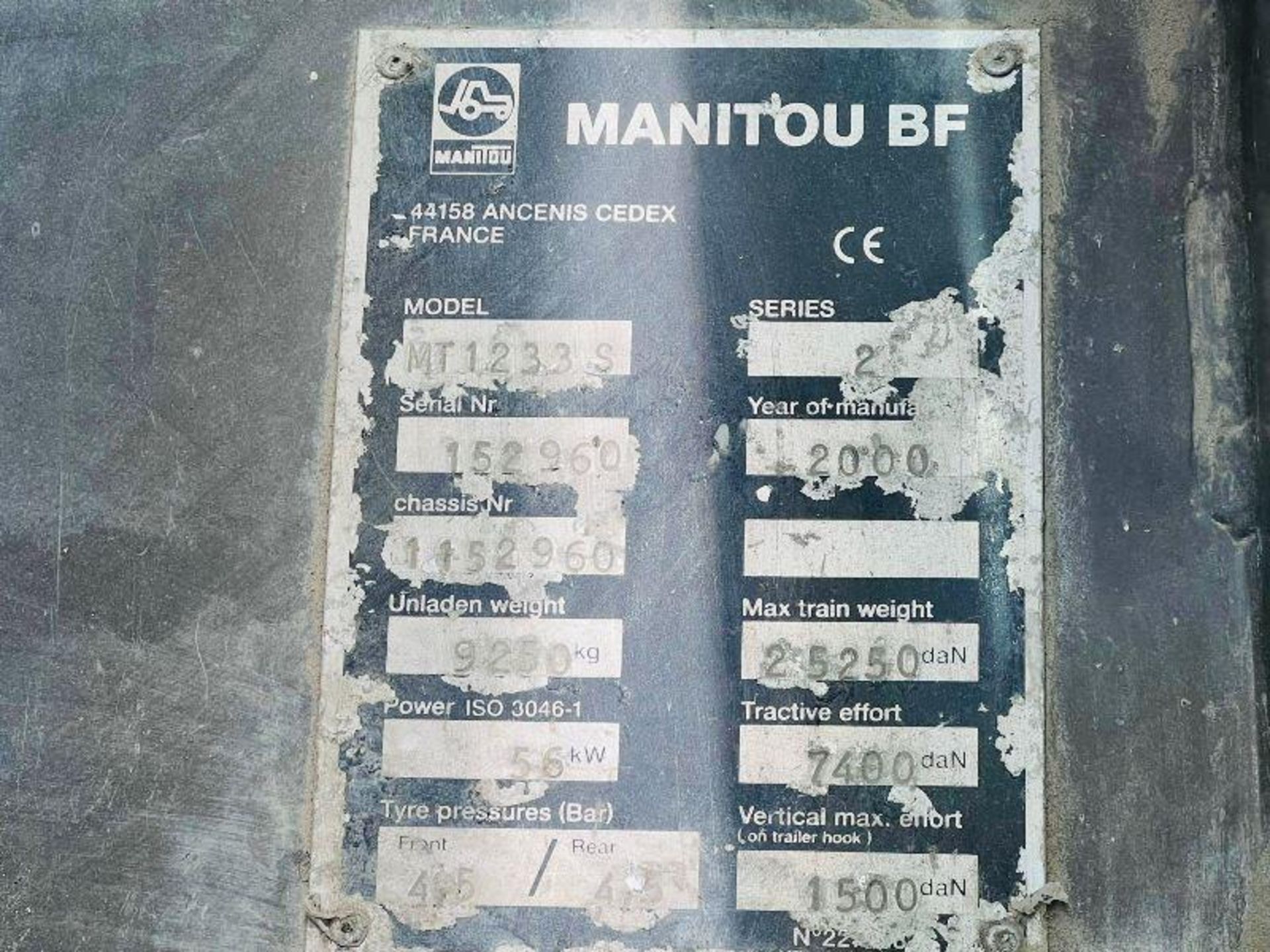 MANITOU MT1233S 4WD TELEHANDLER *12 METER REACH* C/W PALLET TINES - Image 8 of 14