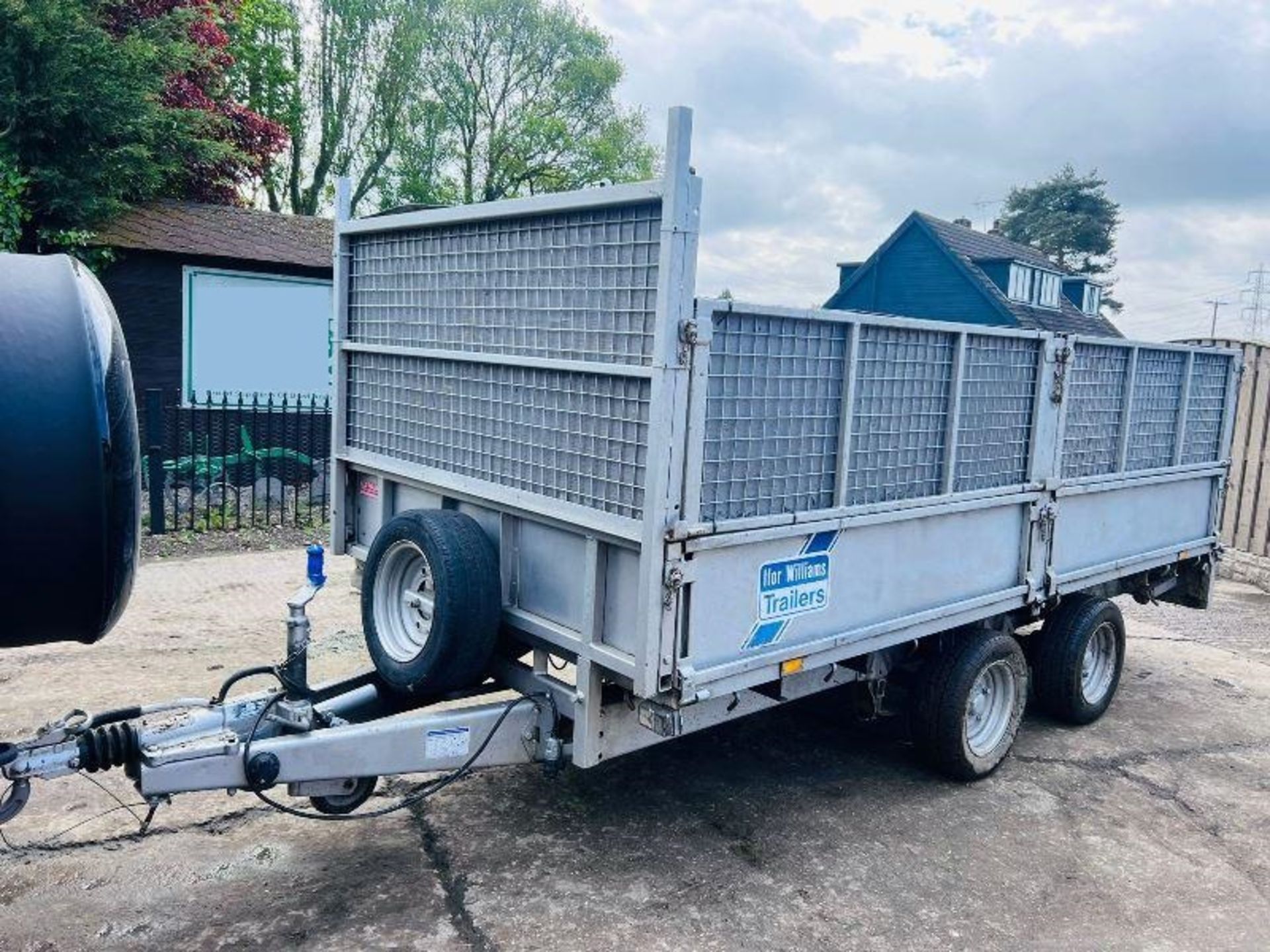 IFOR WILLIAMS LM125G DOUBLE AXLE DROP SIDE TRAILER C/W HIGH SIDED CAGE SIDES - Image 6 of 13