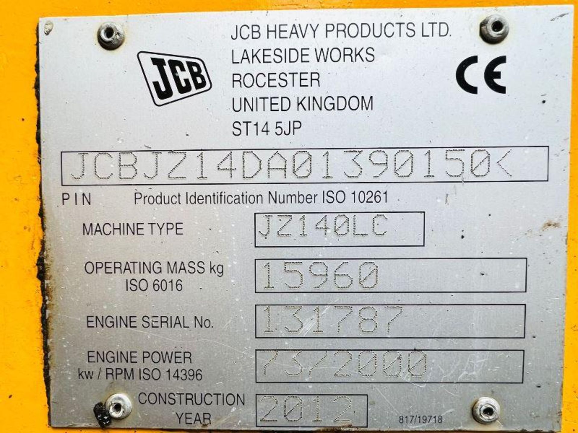 JCB JZ140 TRACKED EXCAVATOR *ZERO SWING* C/W QUICK HITCH & ROTATING SELECTOR GRAB  - Image 11 of 15