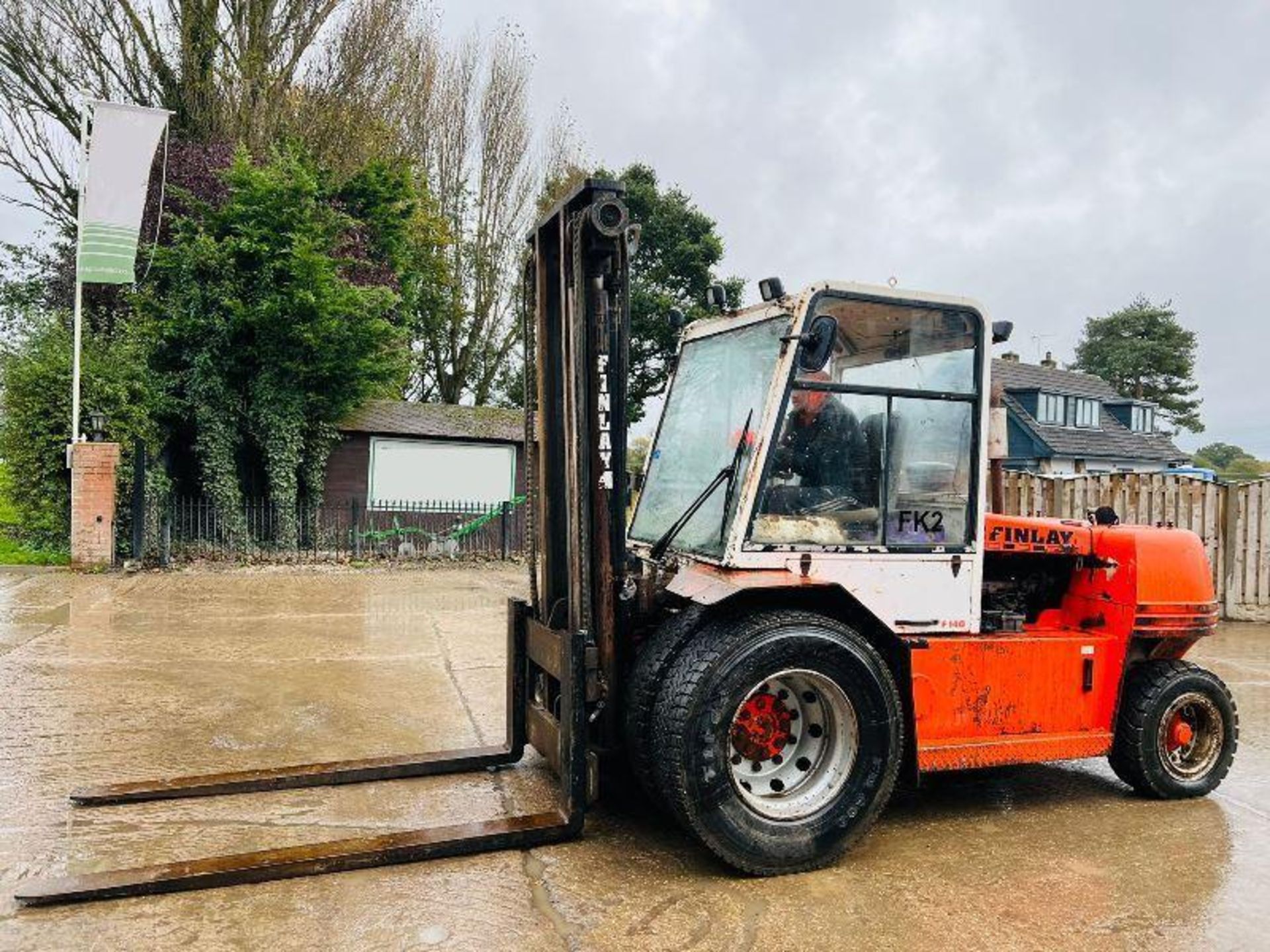 FINLAY F140 ROUGH FORKLIFT C/W 2M LONG TINES & 3 X AUXILARY LINES 