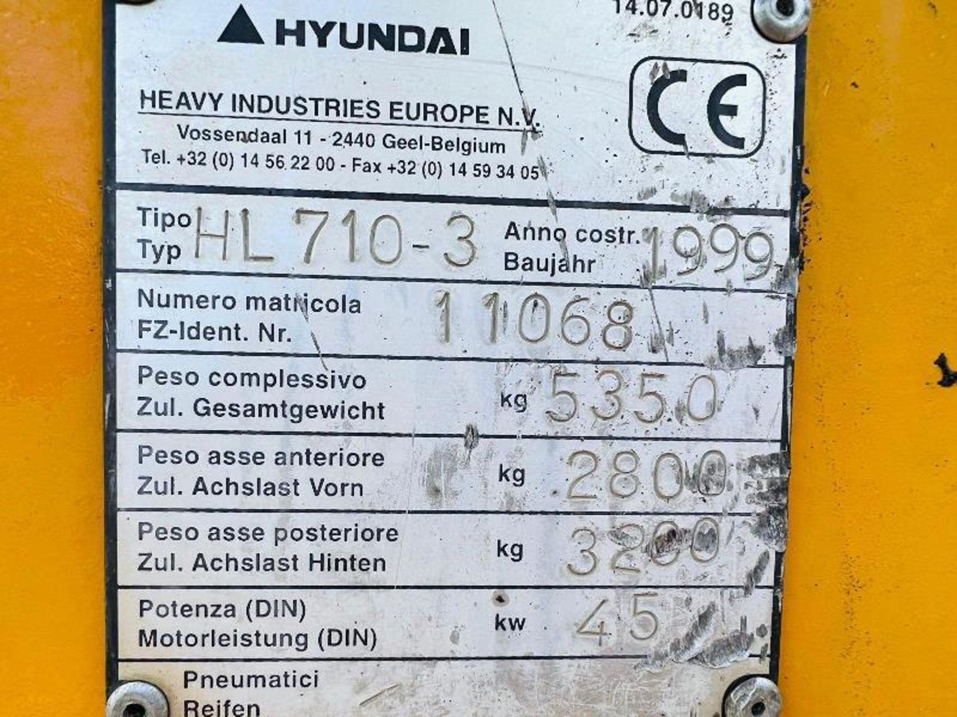 HYUNDIA HL710-3 4WD LOADING SHOVEL C/W THREE IN ONE BUCKET - Bild 14 aus 15