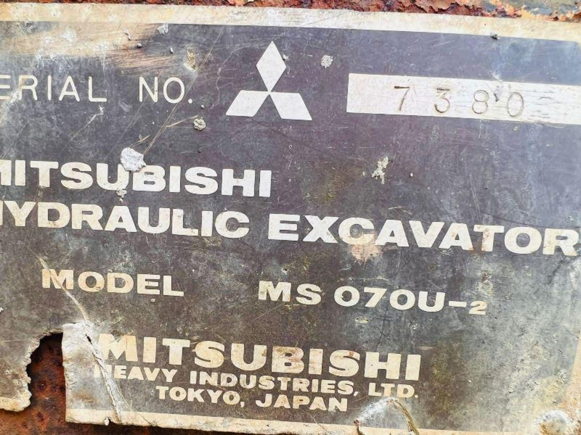 MITSUBISHI MS070U-2 TRACKED EXCAVATOR C/W BUCKET - Image 8 of 11