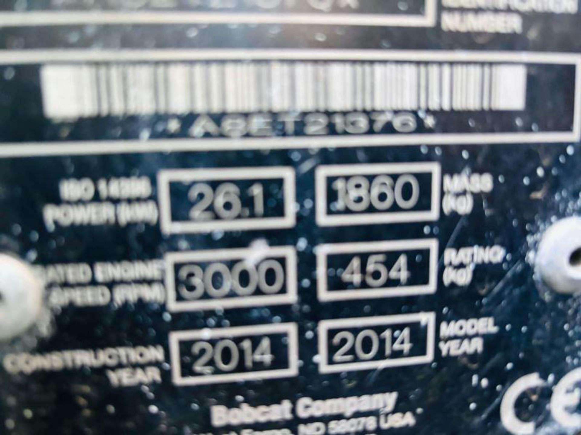 BOBCAT S100 SKIDSTEER *YEAR 2014, 1294 HOURS* C/W BUCKET - Image 8 of 15