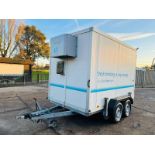 HUMBAUR TOWABLE TWIN AXLE REFRIGERATION UNIT C/W 4 X SUPPORT LEGS
