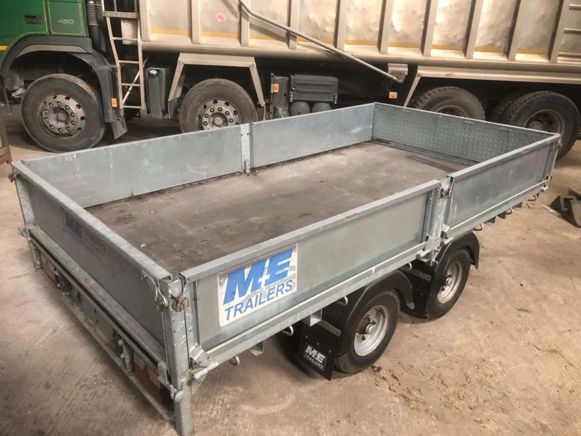 M+E MEREDITH AND EYRE FLATBED/DROPSIDE TRAILER. - Image 2 of 12