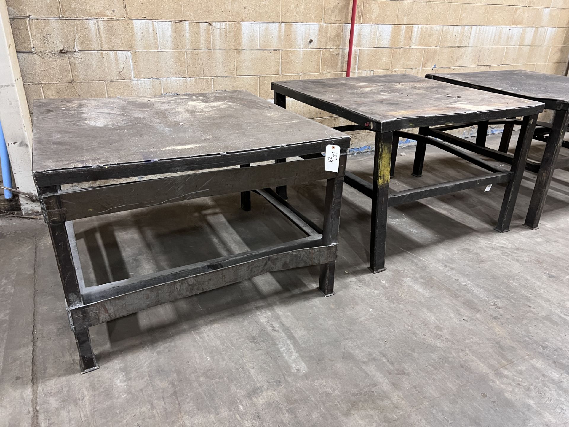 (2) Steel Tables - 4'x4' x 34" High