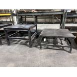 Lot - (2) Steel Tables 4'x4'x25"H & 33"H