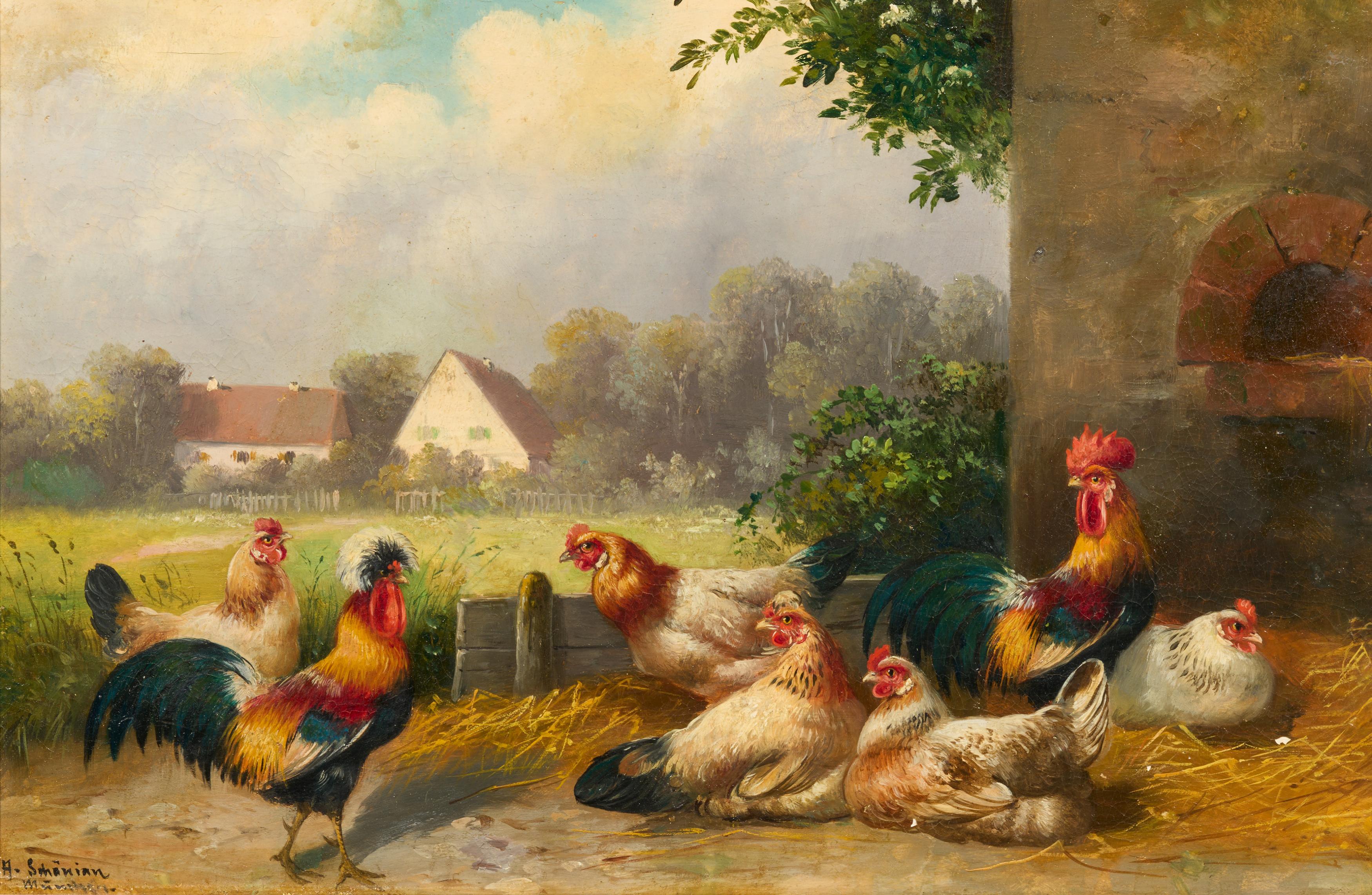 Alfred Schönian: Hühner und Hähne