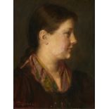 Franz von Defregger: Damenporträt im Seitenprofil