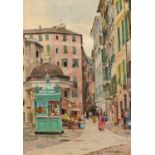 Heinrich Hermanns: Kleiner Platz in der Altstadt von Genua