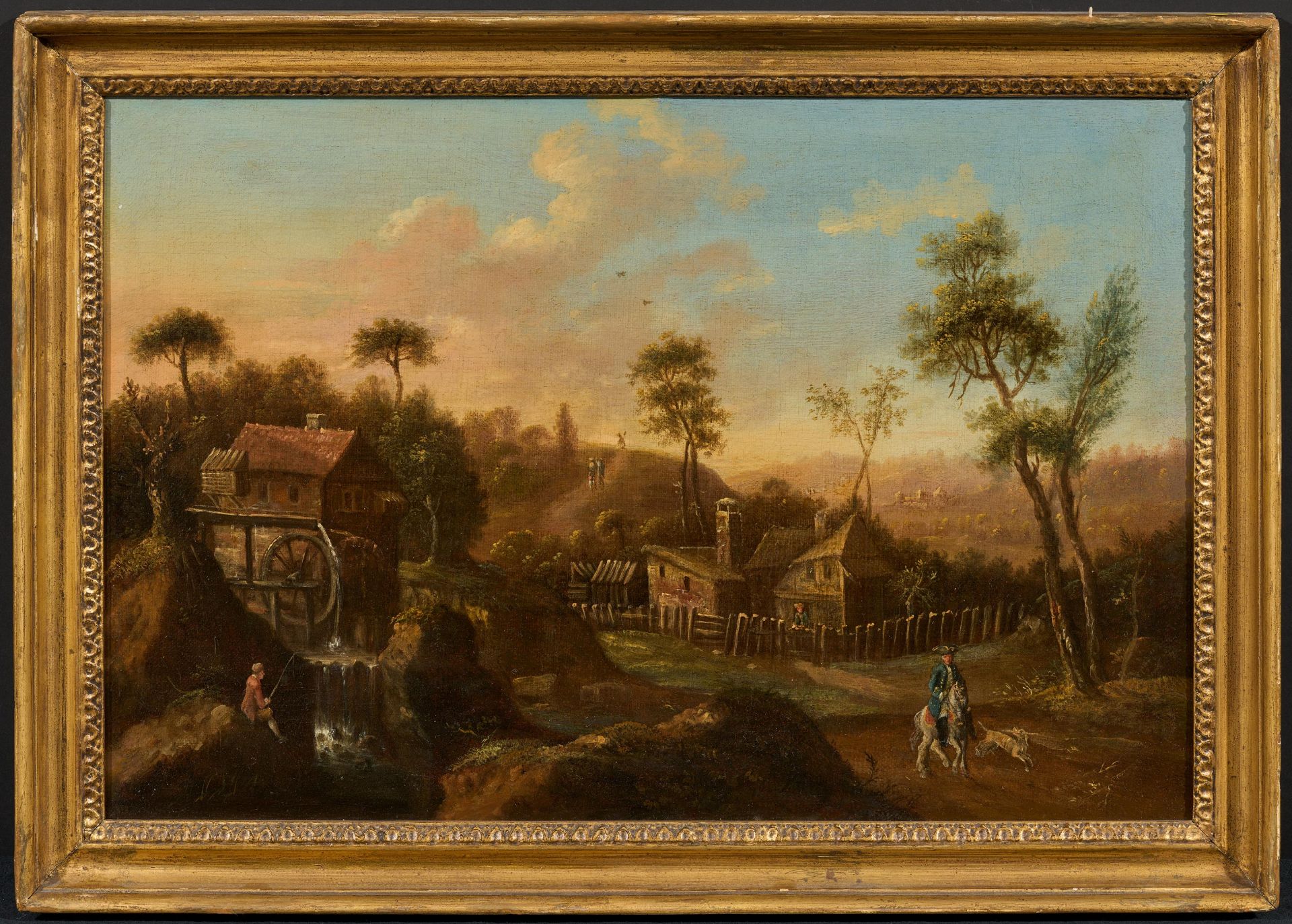 Willem van Bemmel - Schule: Landschaft mit Wassermühle und Reiter - Image 2 of 4