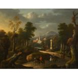 Johann Georg von Bemmel - Umkreis: Landschaft mit reitender Jagdgesellschaft