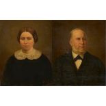 Gottfried Eckhardt: Zwei Gemälde: Porträts der Johanna Biesenbach-Sarter (1830-1882) und des Jakob B