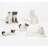 Konvolut von 5 Katzenfiguren