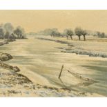 Max Clarenbach: Winterliche Flusslandschaft