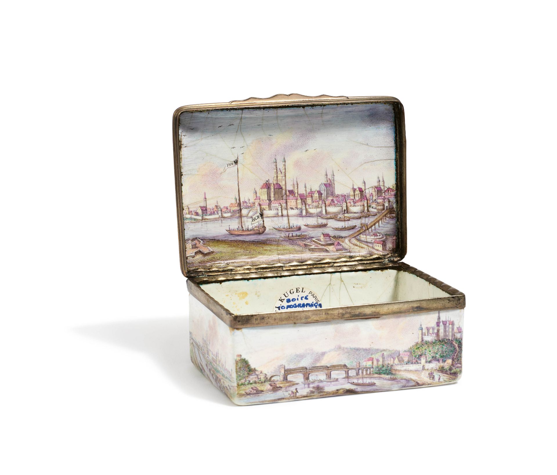 Snuff box with landscape views of Albertine Saxony - Image 2 of 7