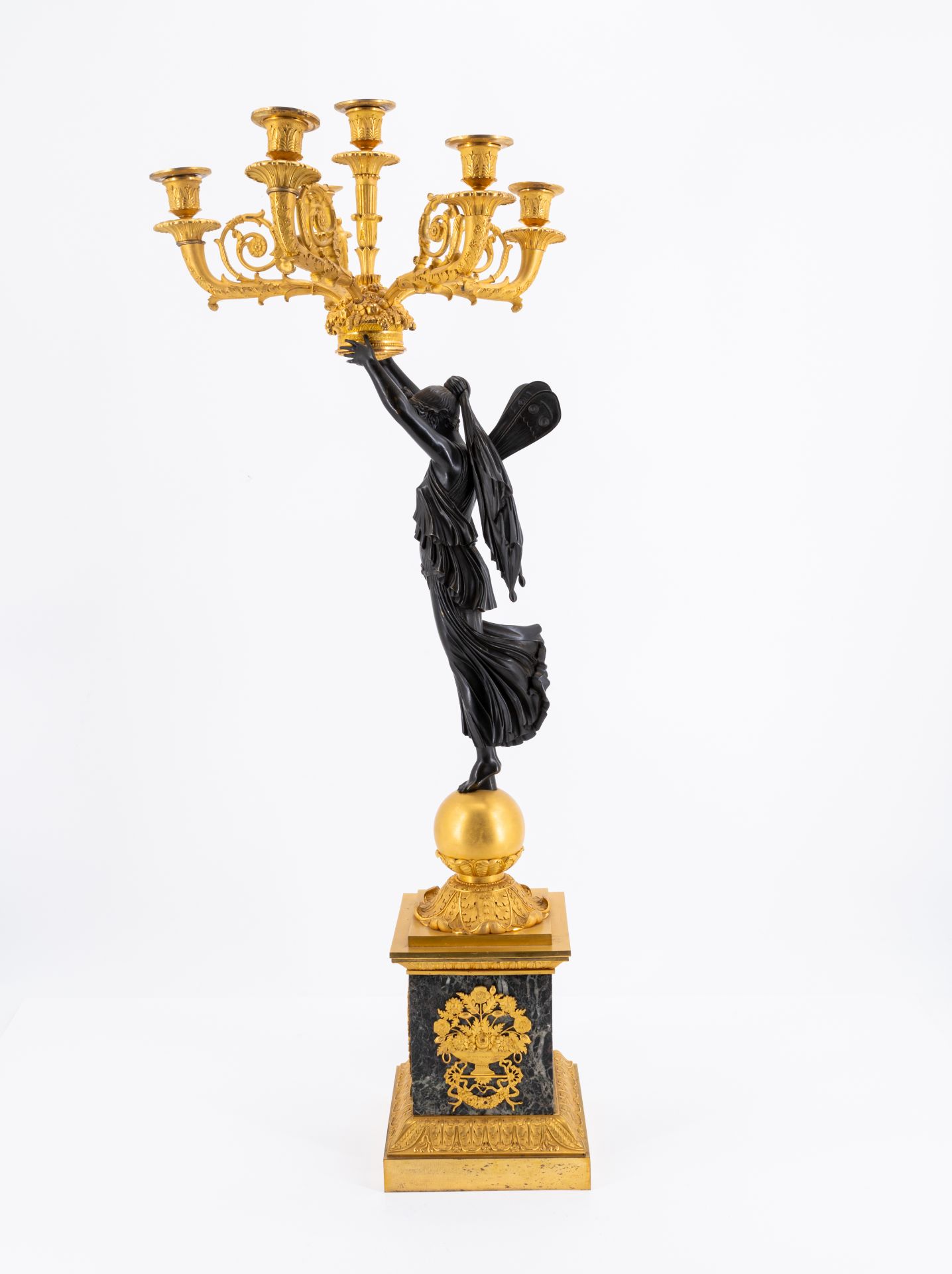 Pair of magnificent Empire candelabra with psyches - Image 5 of 7