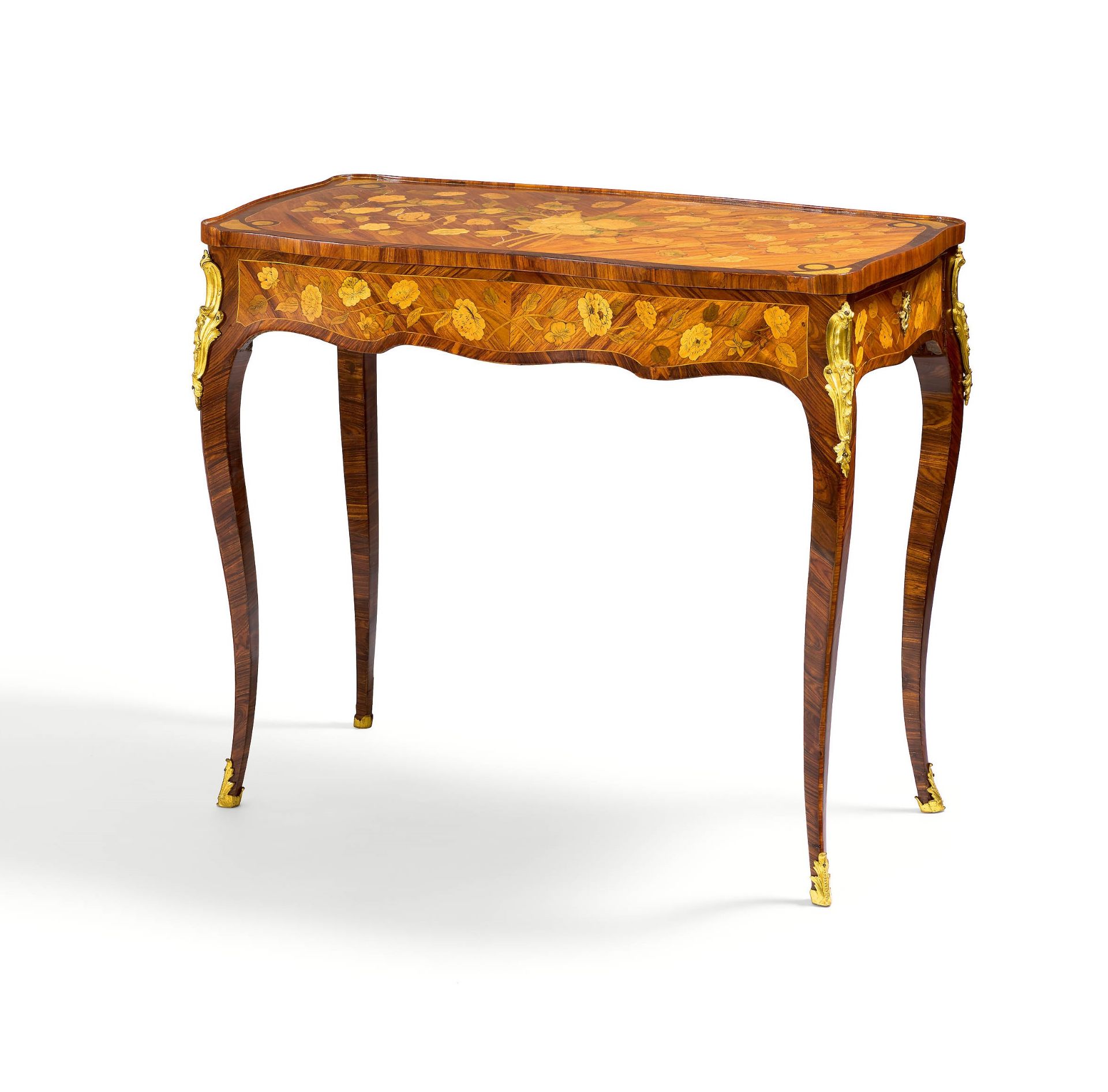 A lady's bureau with floral marquetry Louis XV
