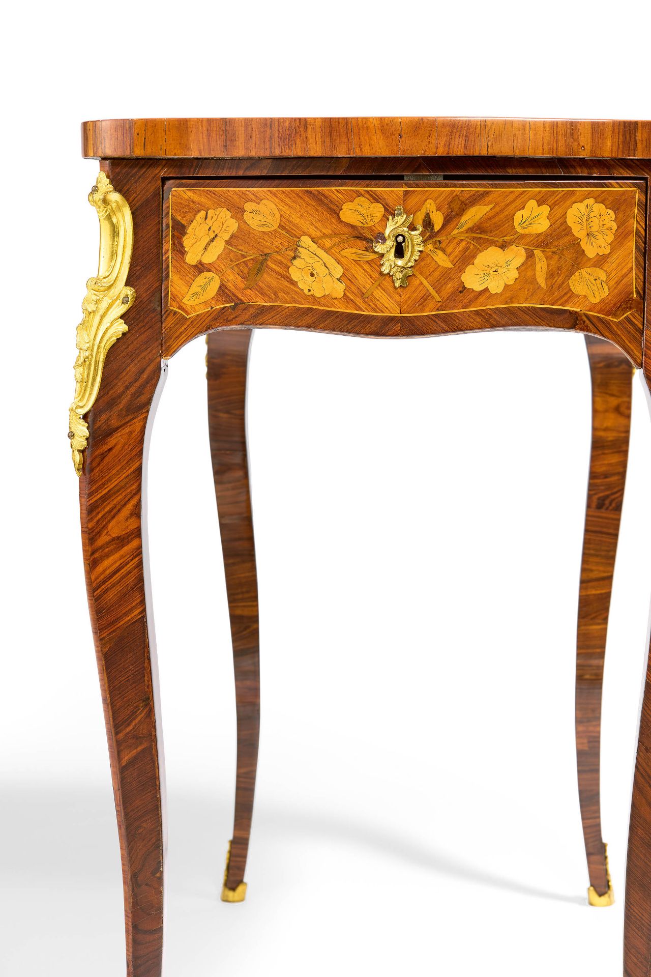 A lady's bureau with floral marquetry Louis XV - Image 2 of 5