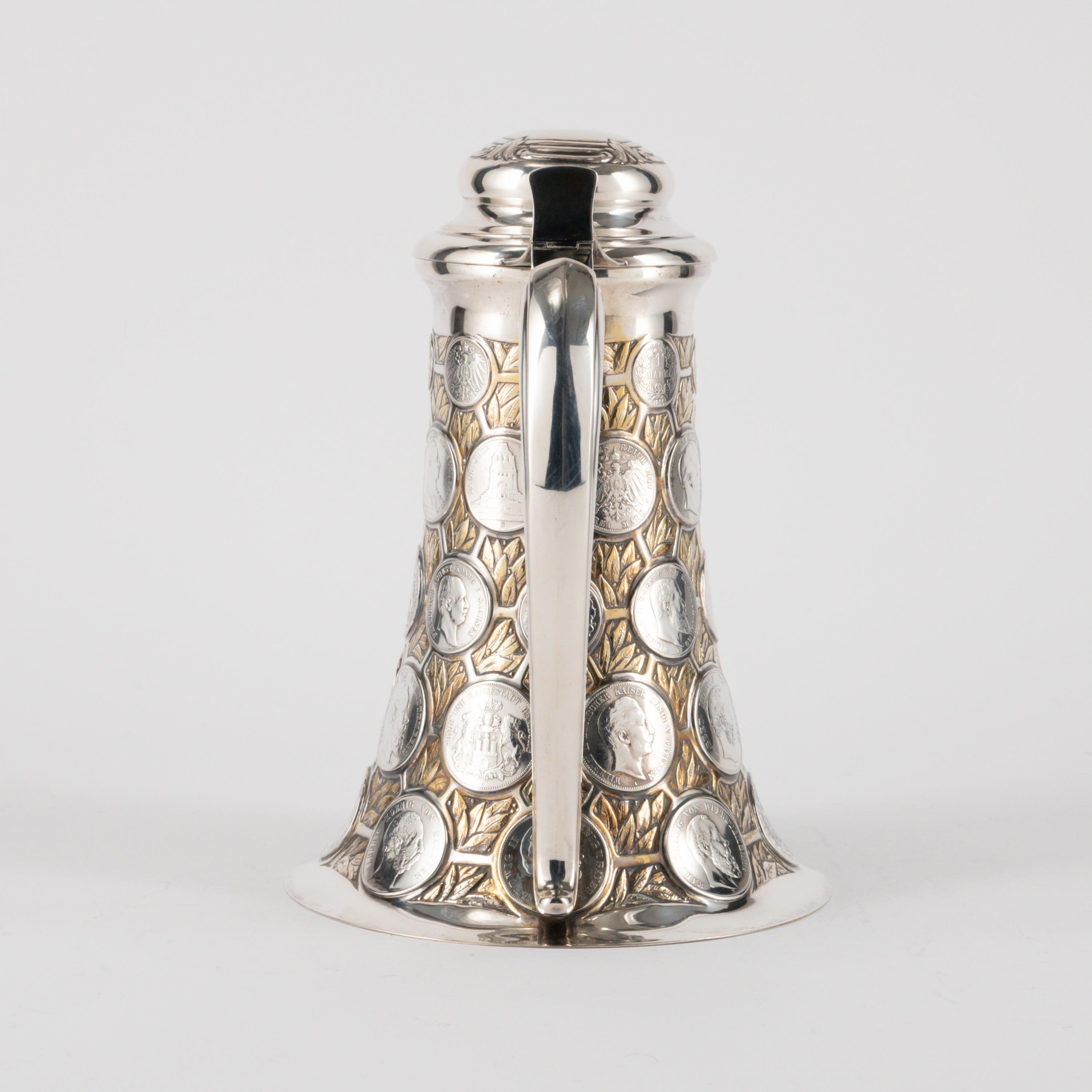 Magnificent Coin Tankard with Laurel Decor - Image 2 of 7