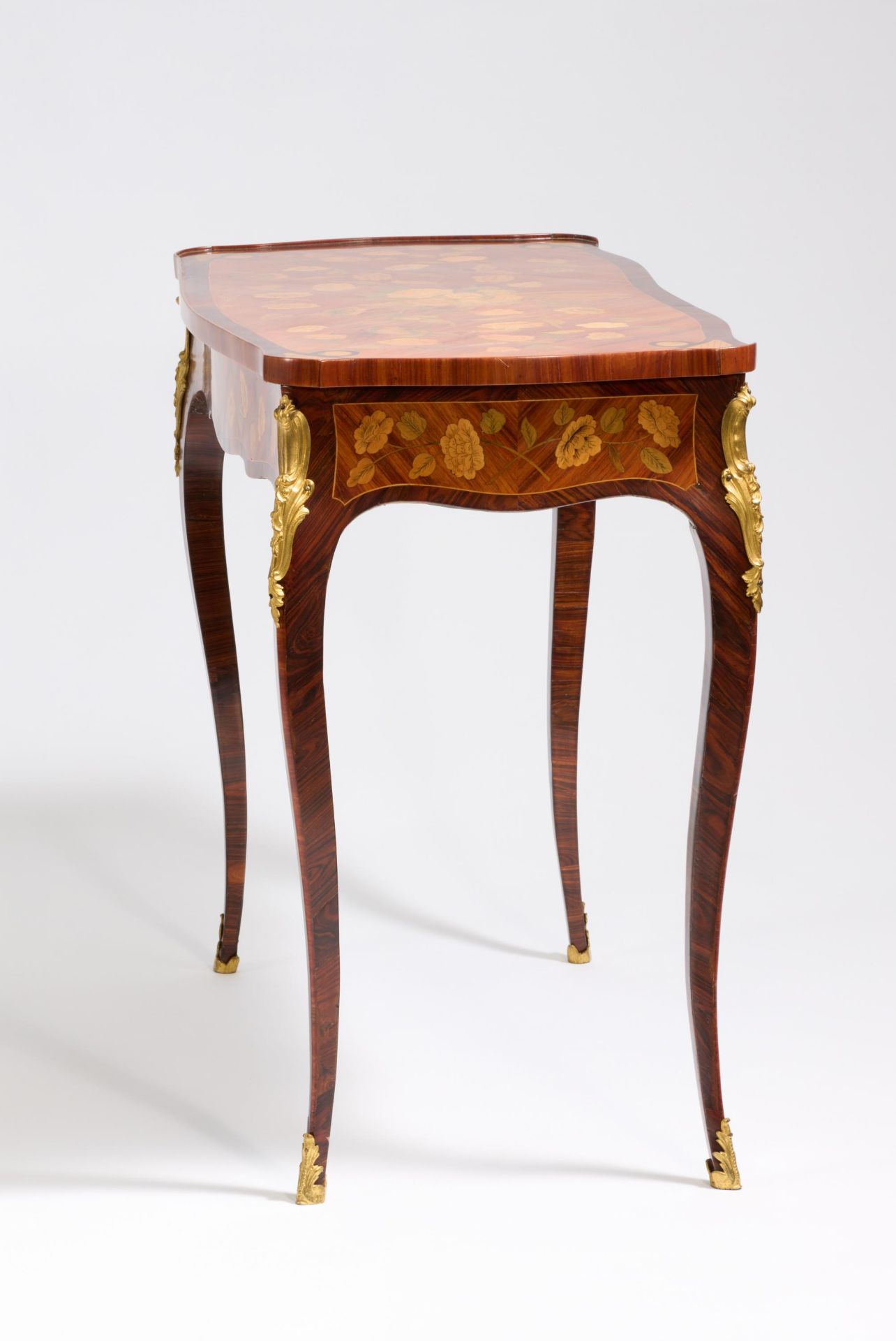 A lady's bureau with floral marquetry Louis XV - Image 4 of 5