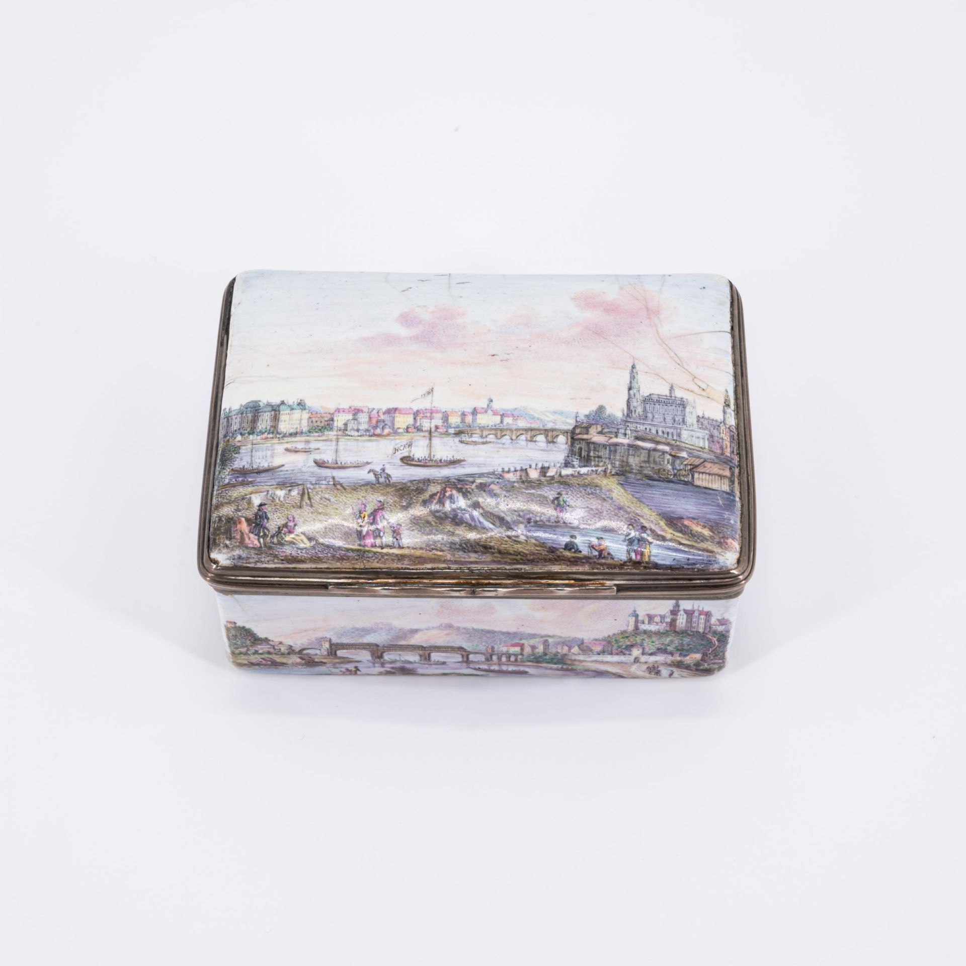 Snuff box with landscape views of Albertine Saxony - Image 5 of 7