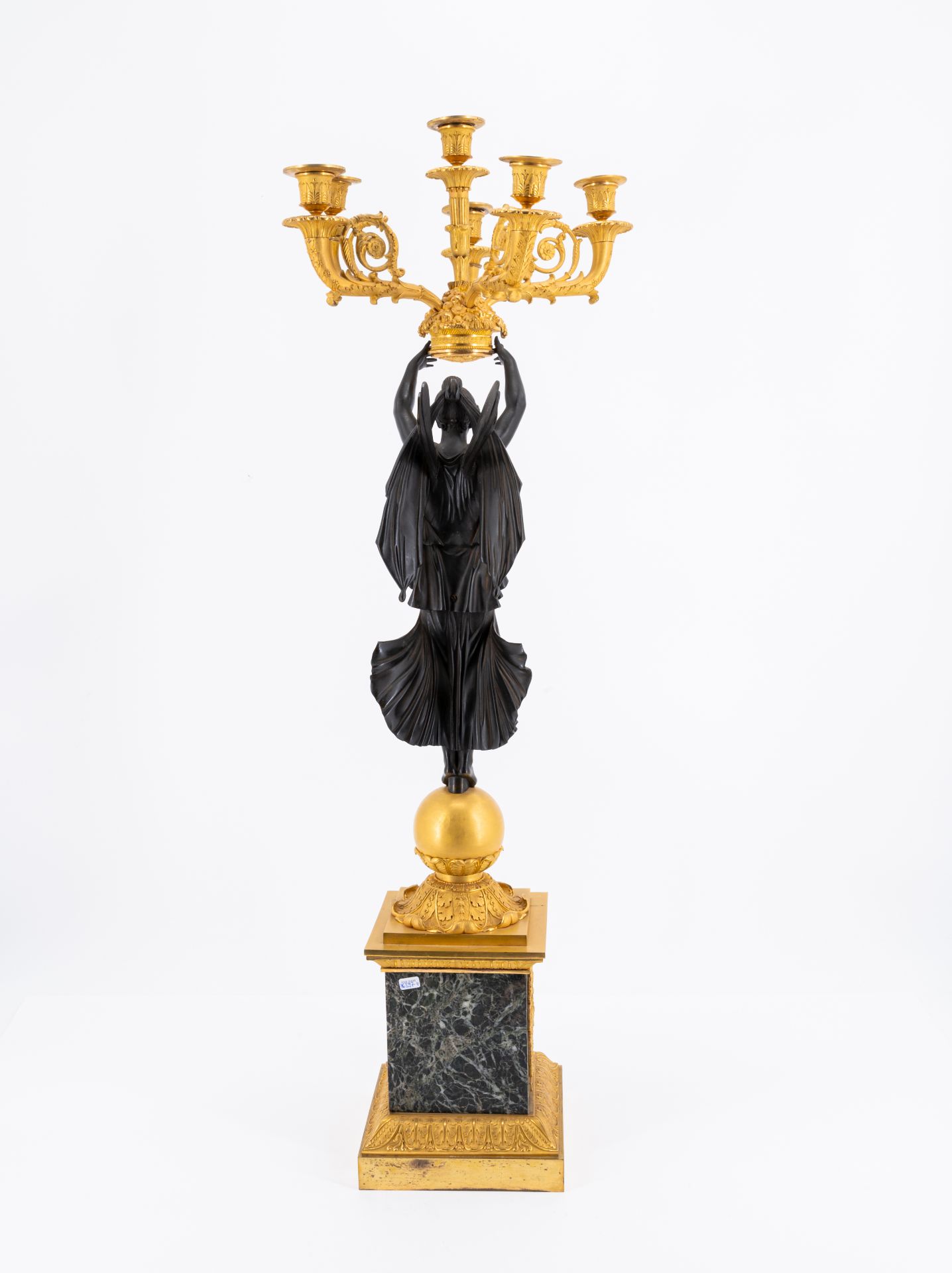 Pair of magnificent Empire candelabra with psyches - Image 3 of 7