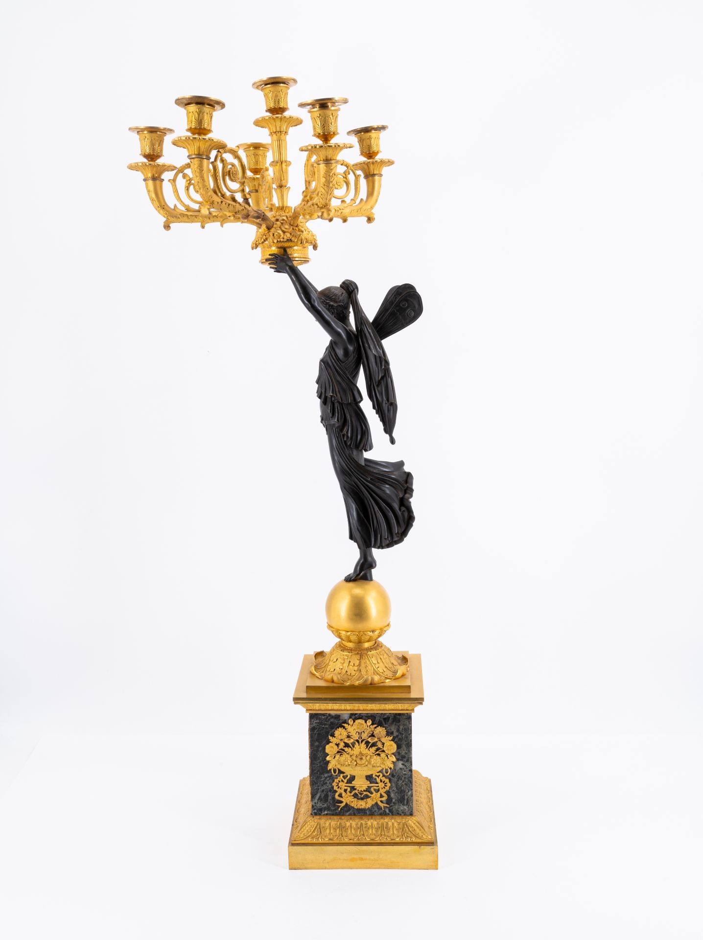 Pair of magnificent Empire candelabra with psyches - Image 4 of 7