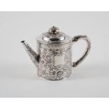 Zylindrische George IV. Teekanne mit Blumendekor