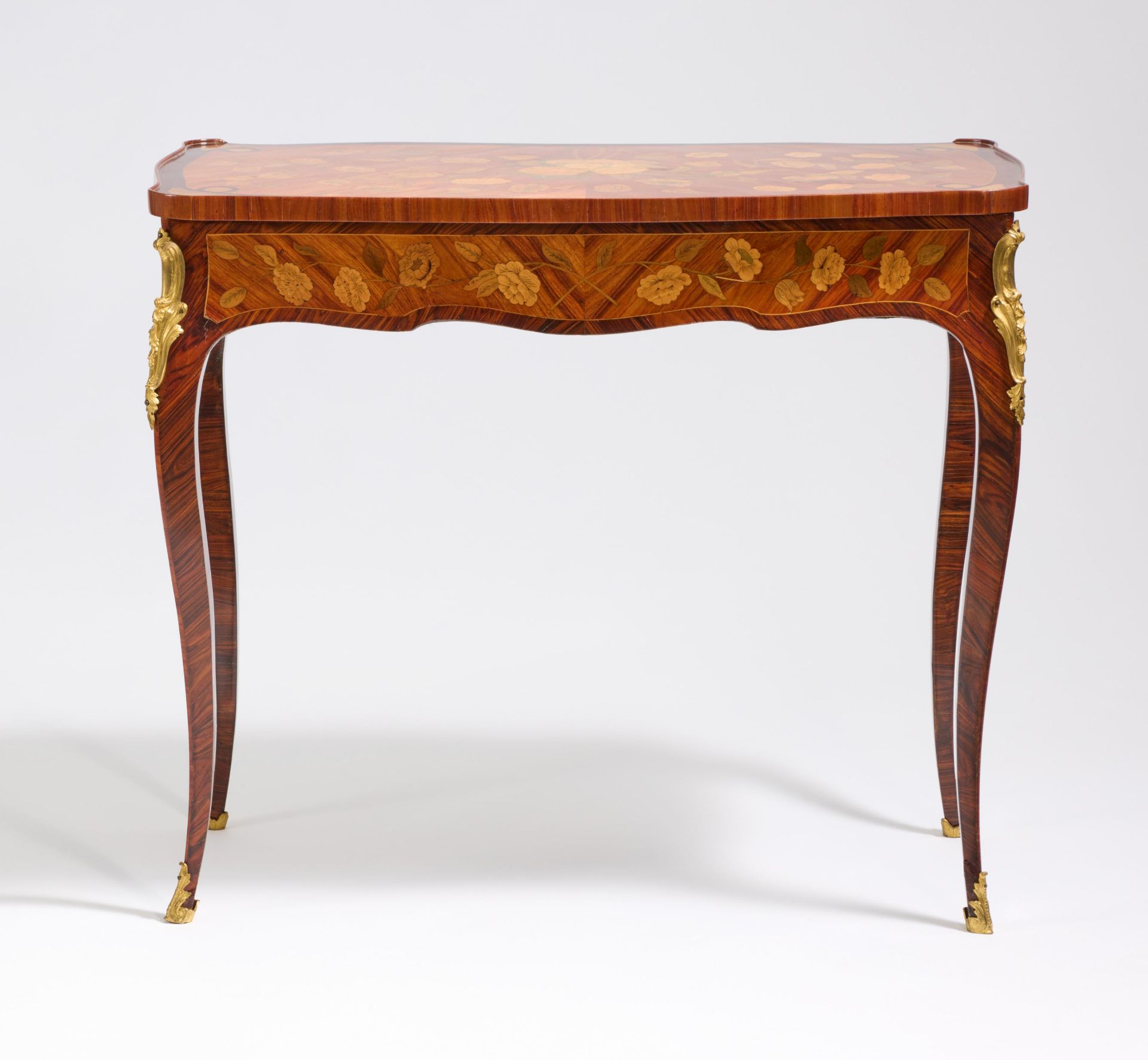 A lady's bureau with floral marquetry Louis XV - Image 3 of 5