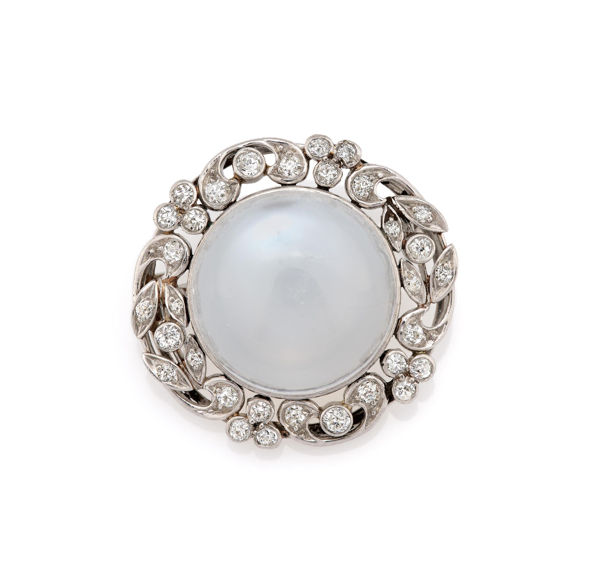 Marcus & Co: Moonstone Diamond Brooch