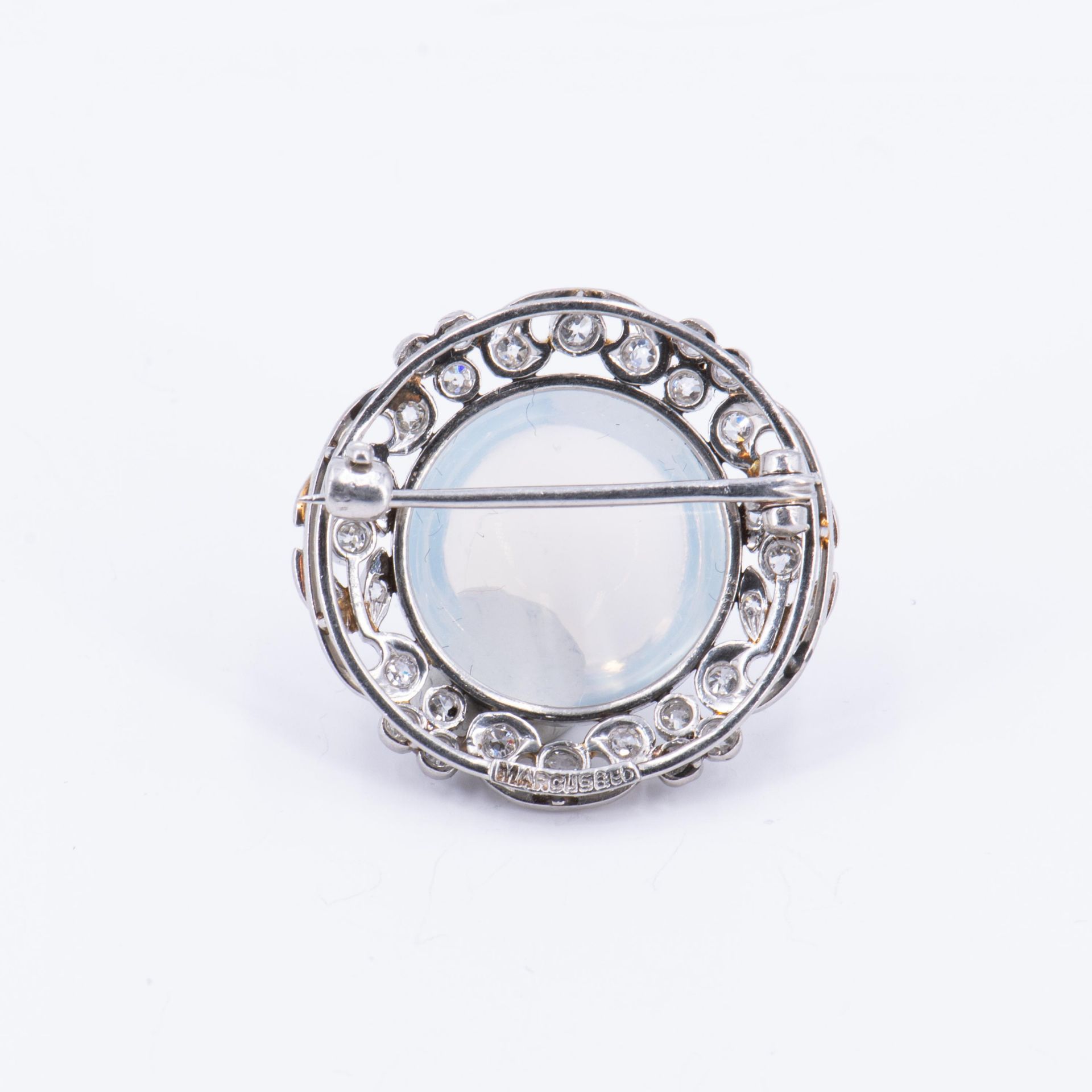 Marcus & Co: Moonstone Diamond Brooch - Image 3 of 4