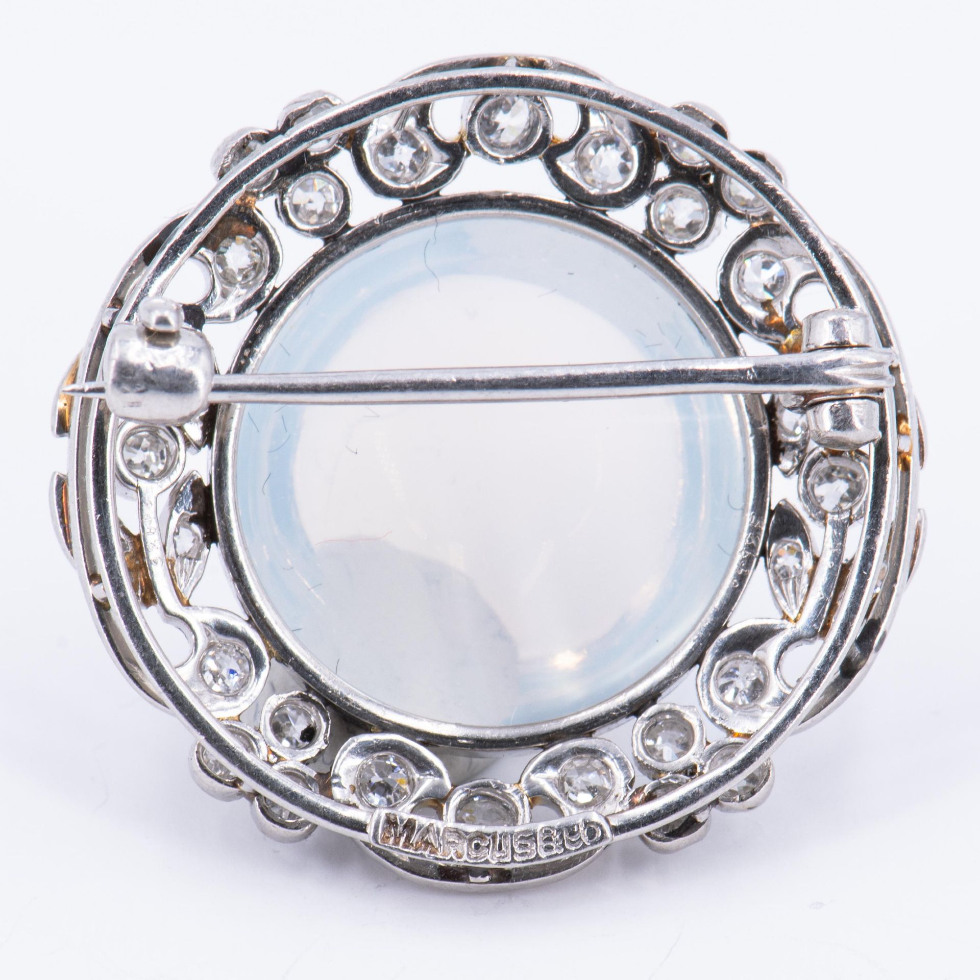 Marcus & Co: Moonstone Diamond Brooch - Image 4 of 4