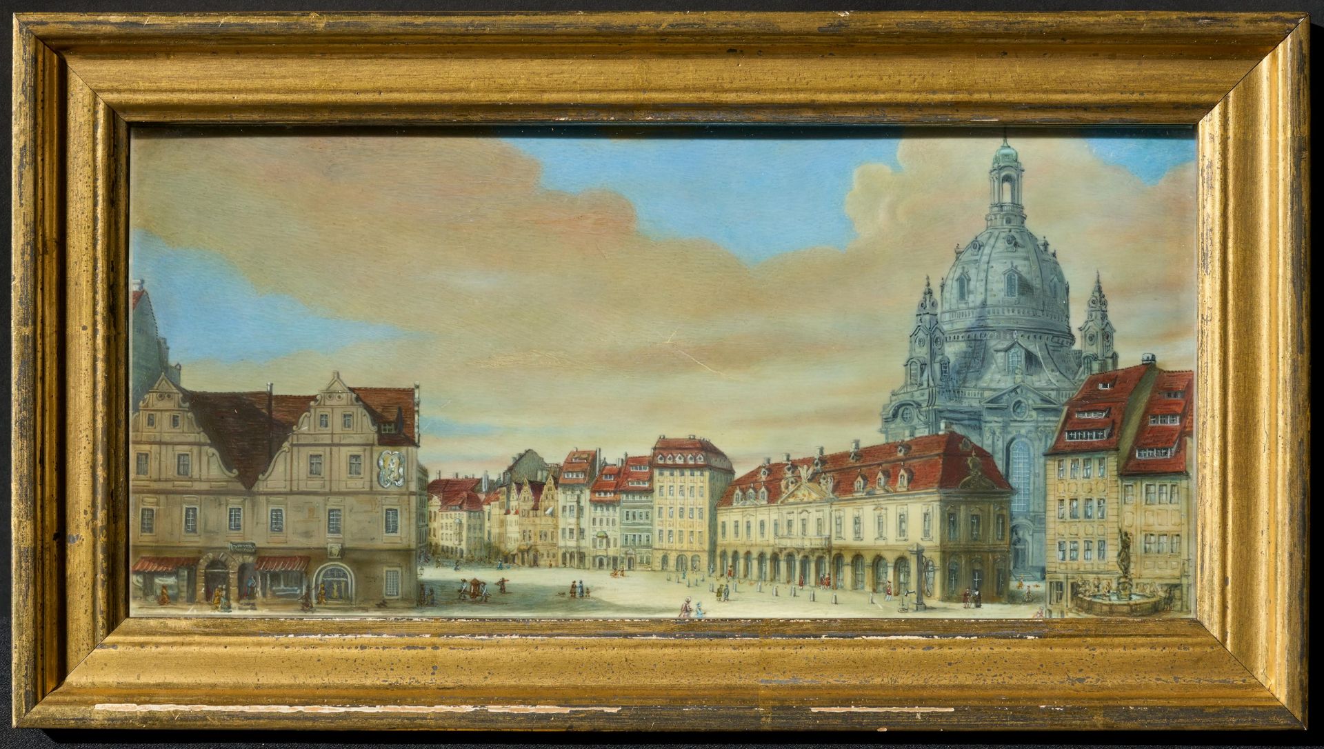 Bernardo Belloto - Copy 18th/19th c.: Dresden. Old View of Neumarkt with the Frauenkirche - Image 2 of 4