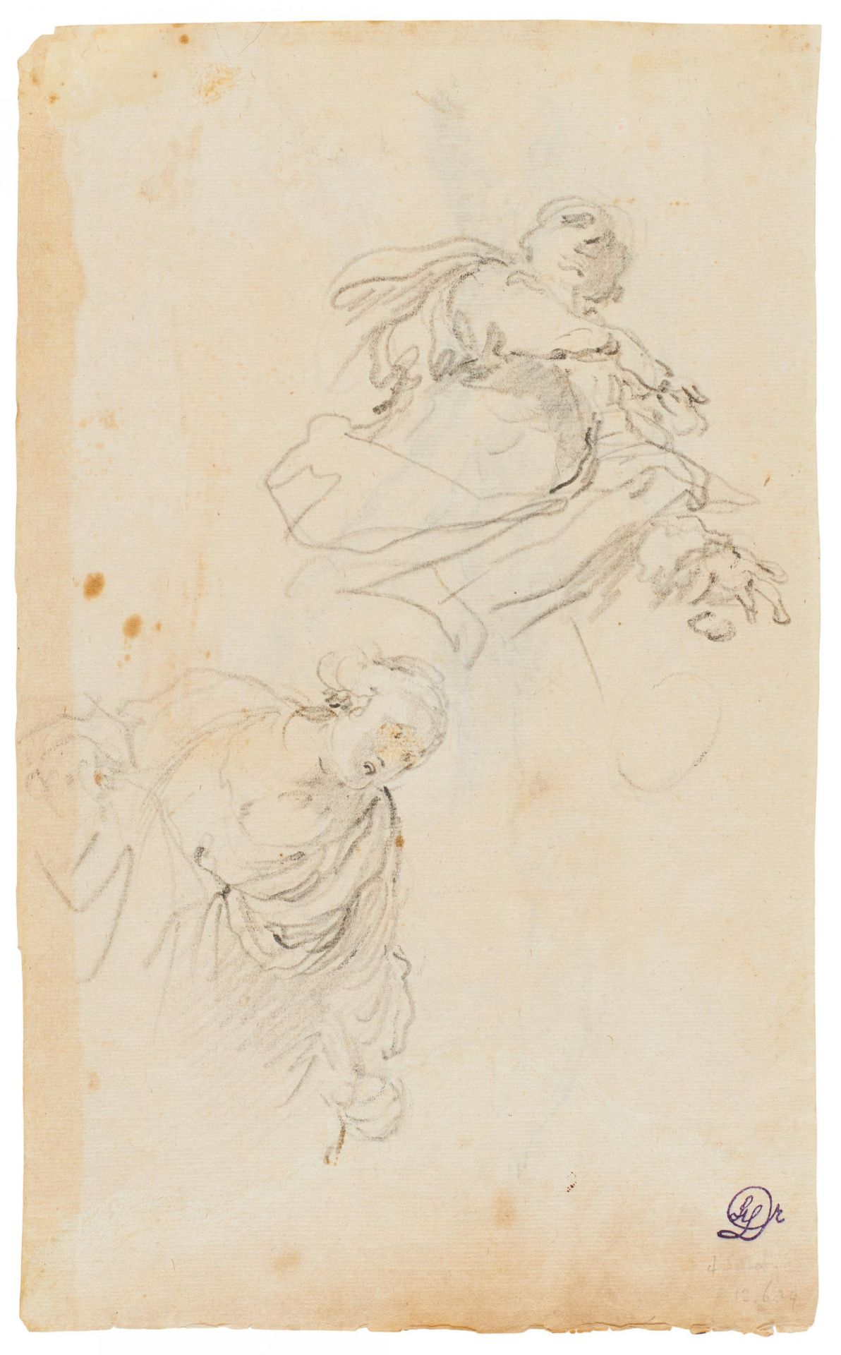 Sienese School: Sketch with Male Nude - Image 2 of 3