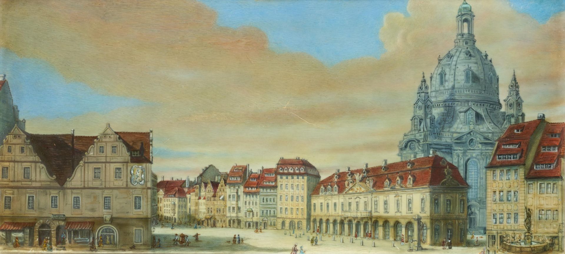 Bernardo Belloto - Copy 18th/19th c.: Dresden. Old View of Neumarkt with the Frauenkirche