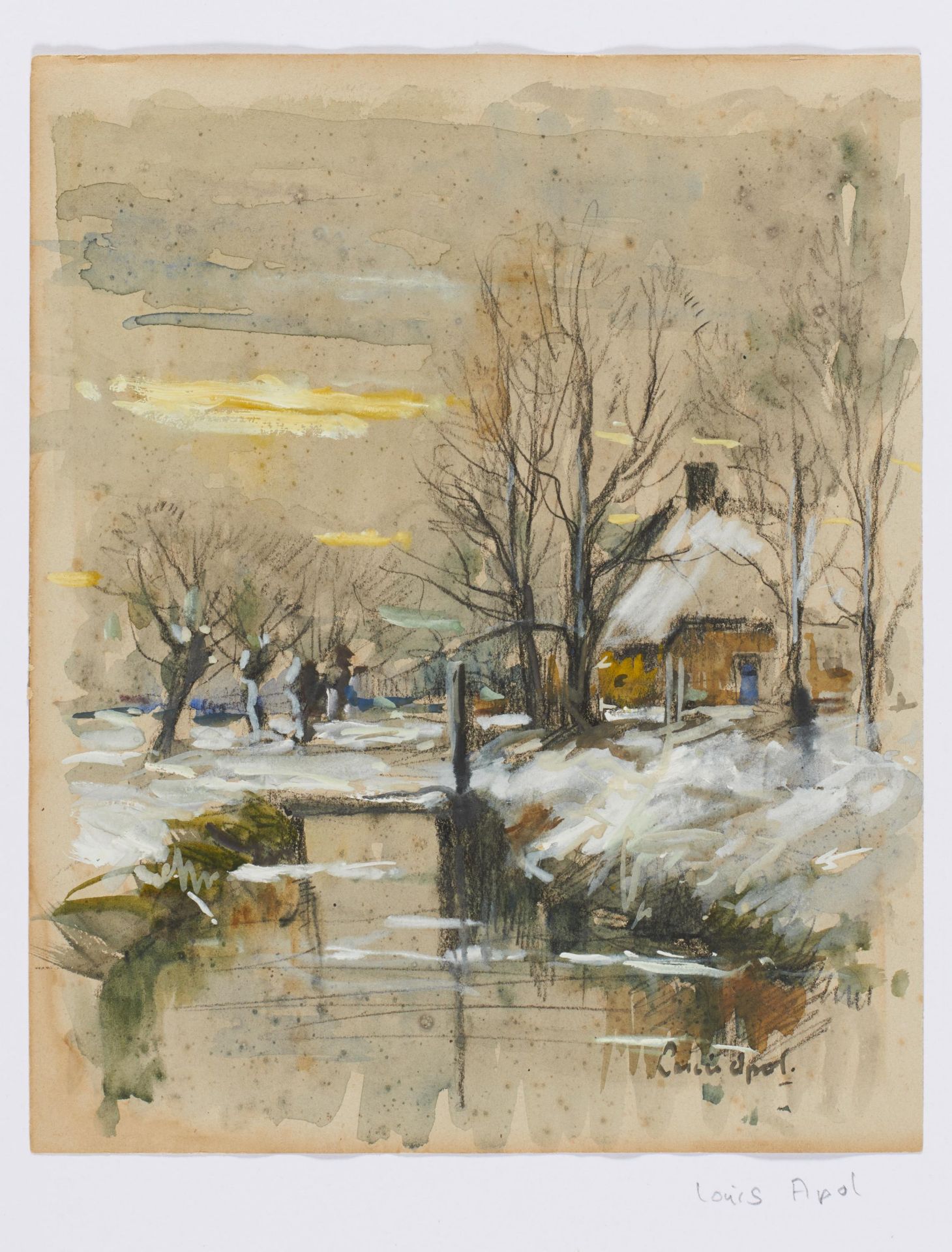 Louis Apol: Winter Landscape at the Canal - Image 2 of 4