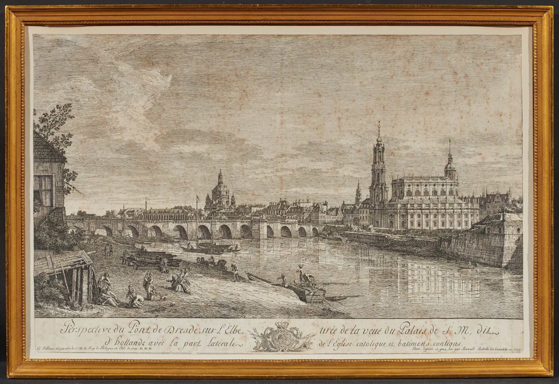 Bernardo Belloto: Perspective du Pont de Dresde sur L'Elbe - Image 2 of 4