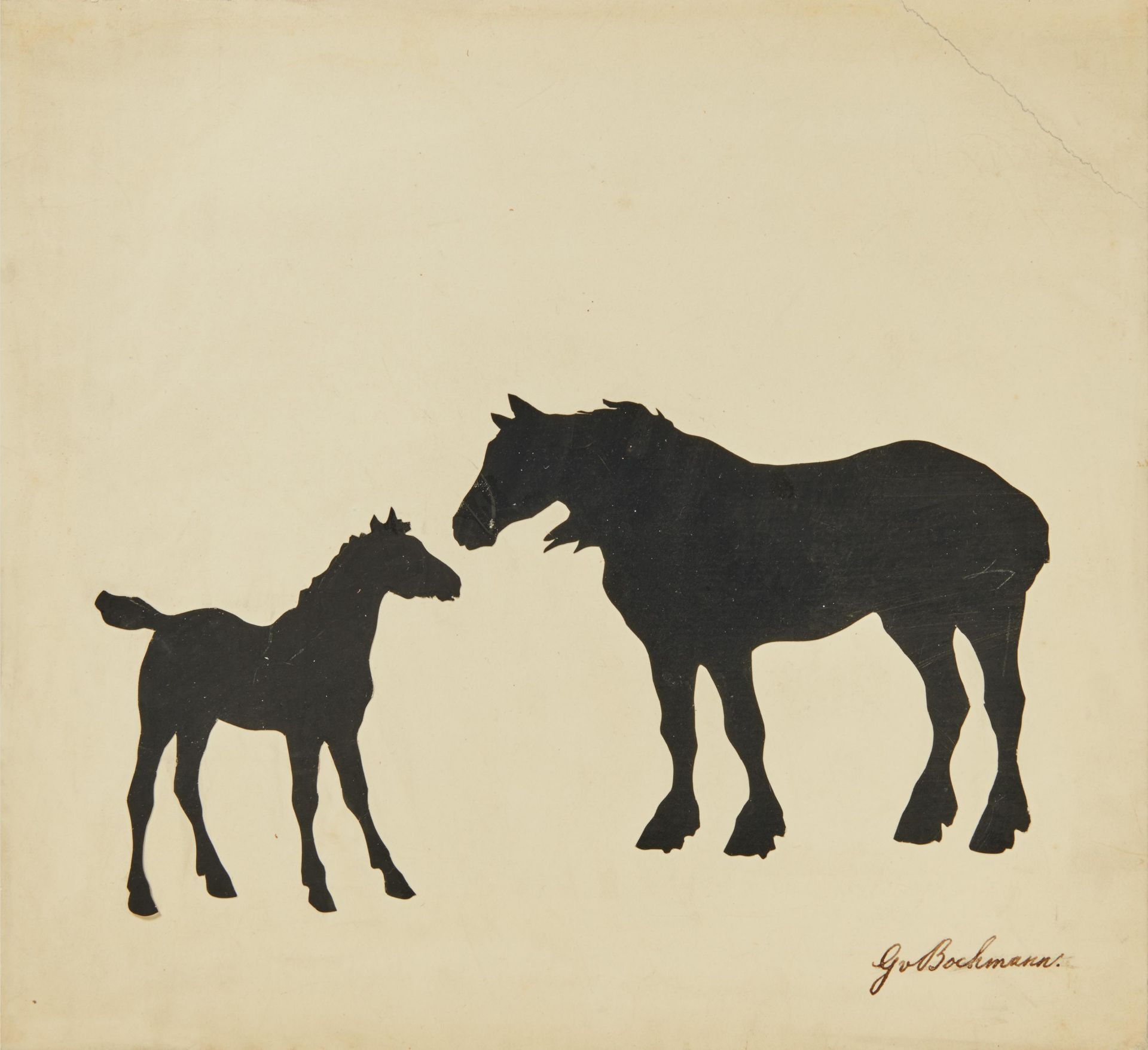 Gregor von Bochmann: Cold-blooded Horse with Foal