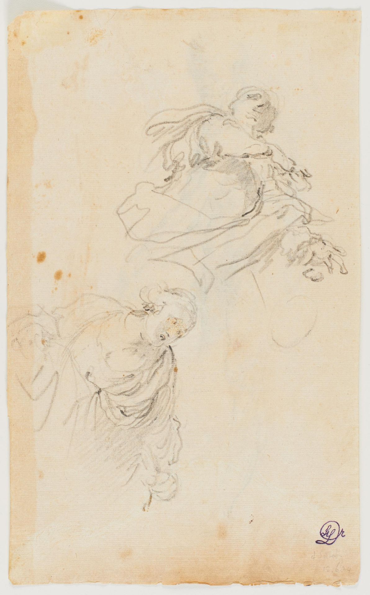 Sienese School: Sketch with Male Nude - Image 3 of 3